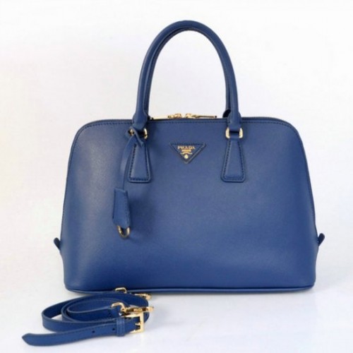 Prada Saffiano Lux Top Handle Borse BL0837 pelle blu Outlet Firenze